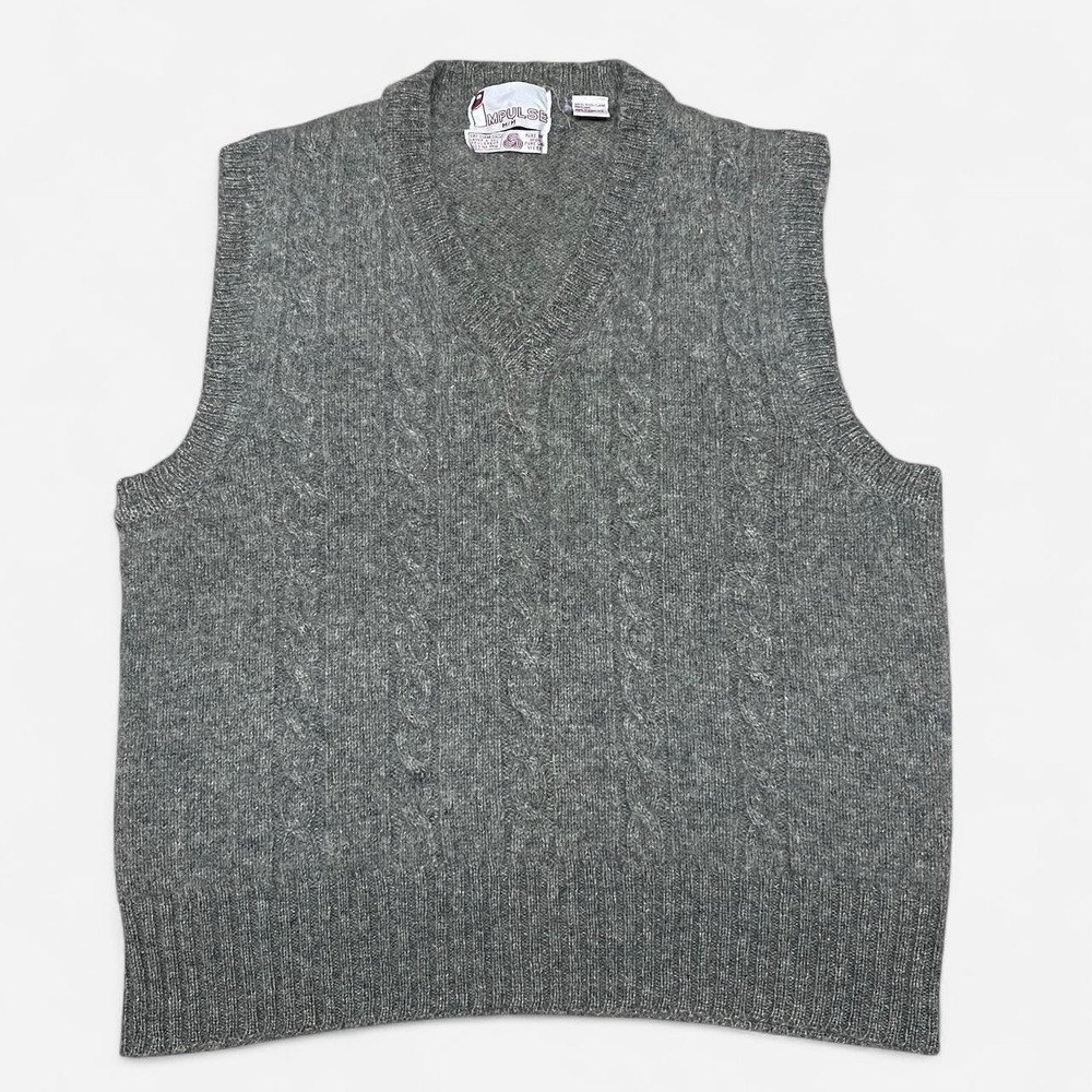 Vintage Impulse grey boxy wool sweater vest